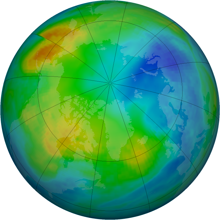 Arctic ozone map for 12 November 1982